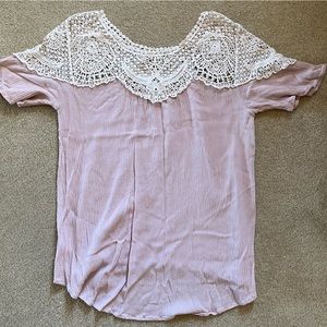 Maurices cream and pink top